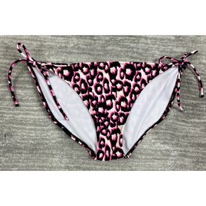 Op Bikini Bottom Women XL Pink Leopard Print Side Tie Swimsuit OJ12676Y Camo